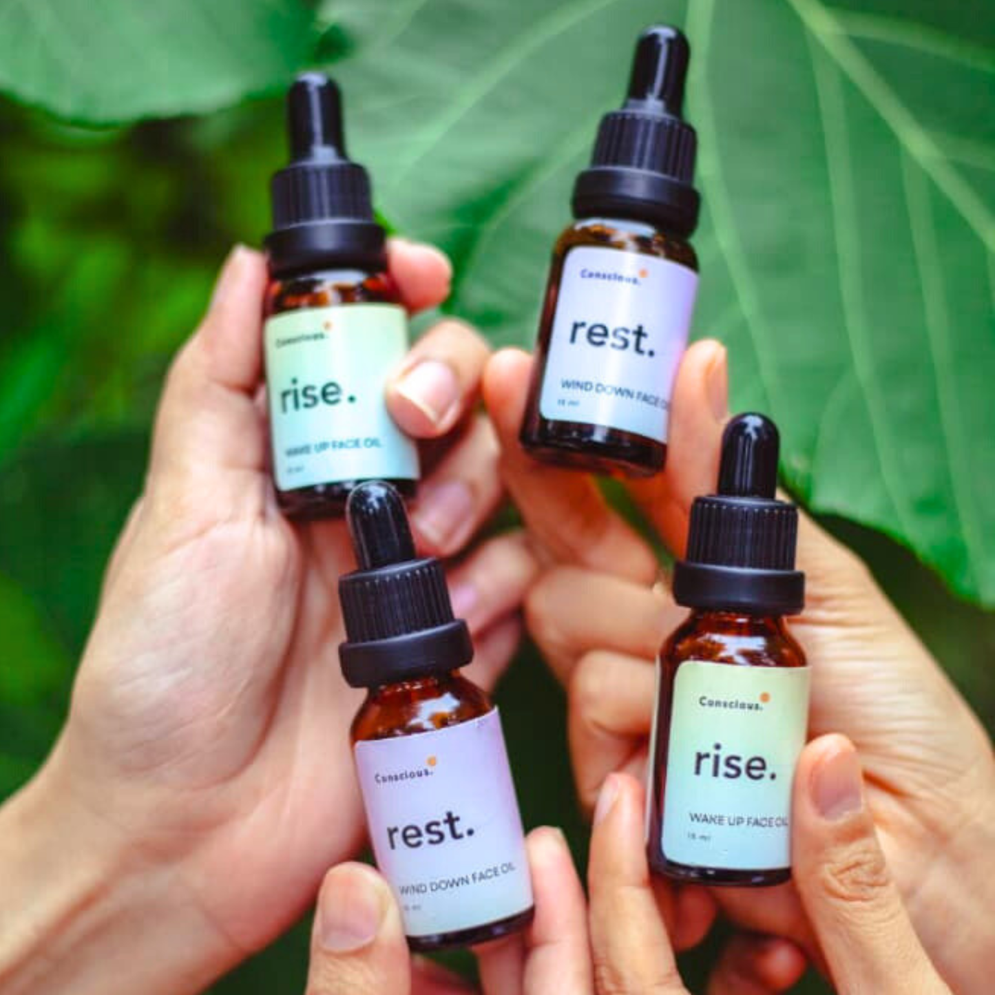 The Conscious Glow Kit: Rise & Rest Face Oil Set